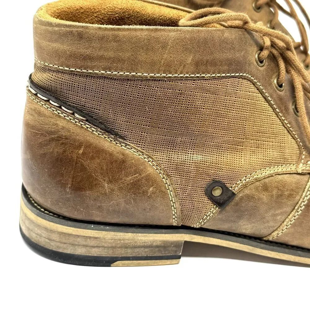 Steve Madden Brown Leather Cap Toe Chukka Ankle Boots